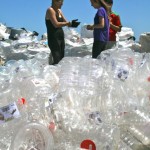 stringing plastic bottles